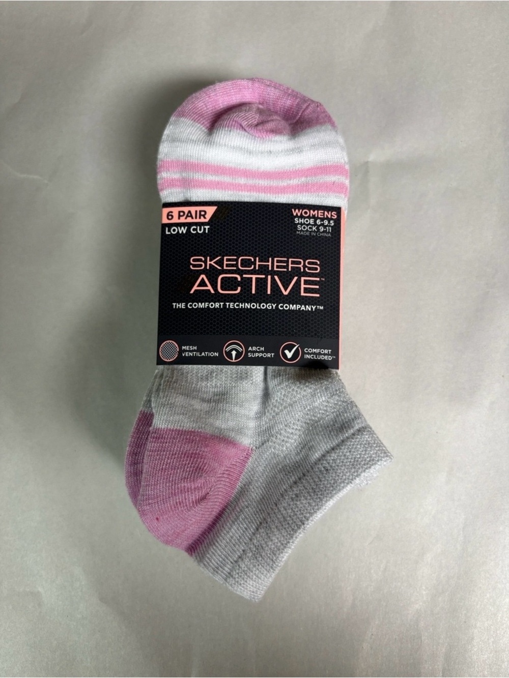 New Skechers Socks Women’s 6 Pair Multicolor Low Cut Casual Athletic Activewear
